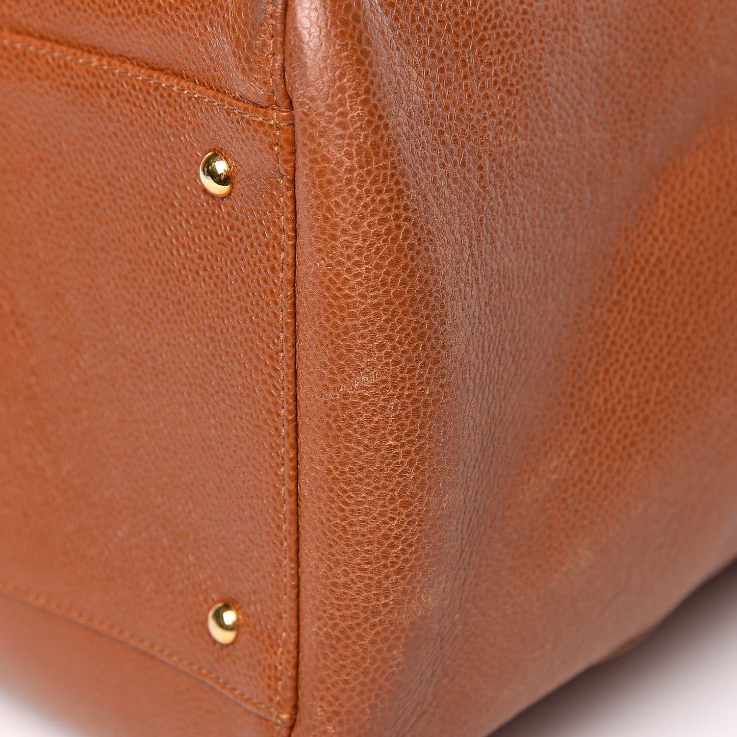 Caviar Large CC Shoulder Bag Light Brown