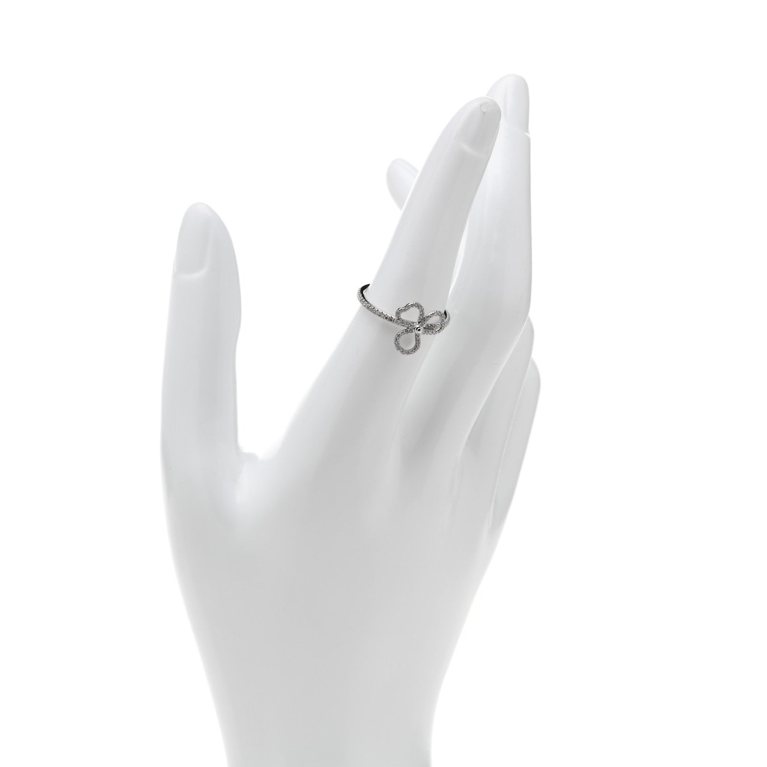 Tiffany Platinum Diamond Small Open Paper Flowers Ring 54 6.75 2 of 7