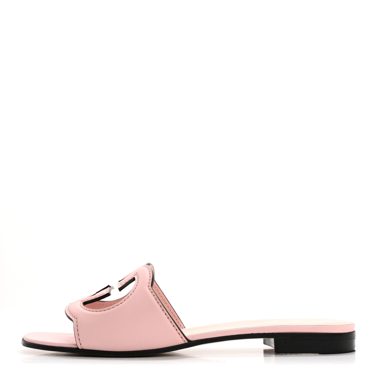 Cosmos Softy Calfskin Interlocking G Cut Out Slide Sandals 37.5 Candy Cotton