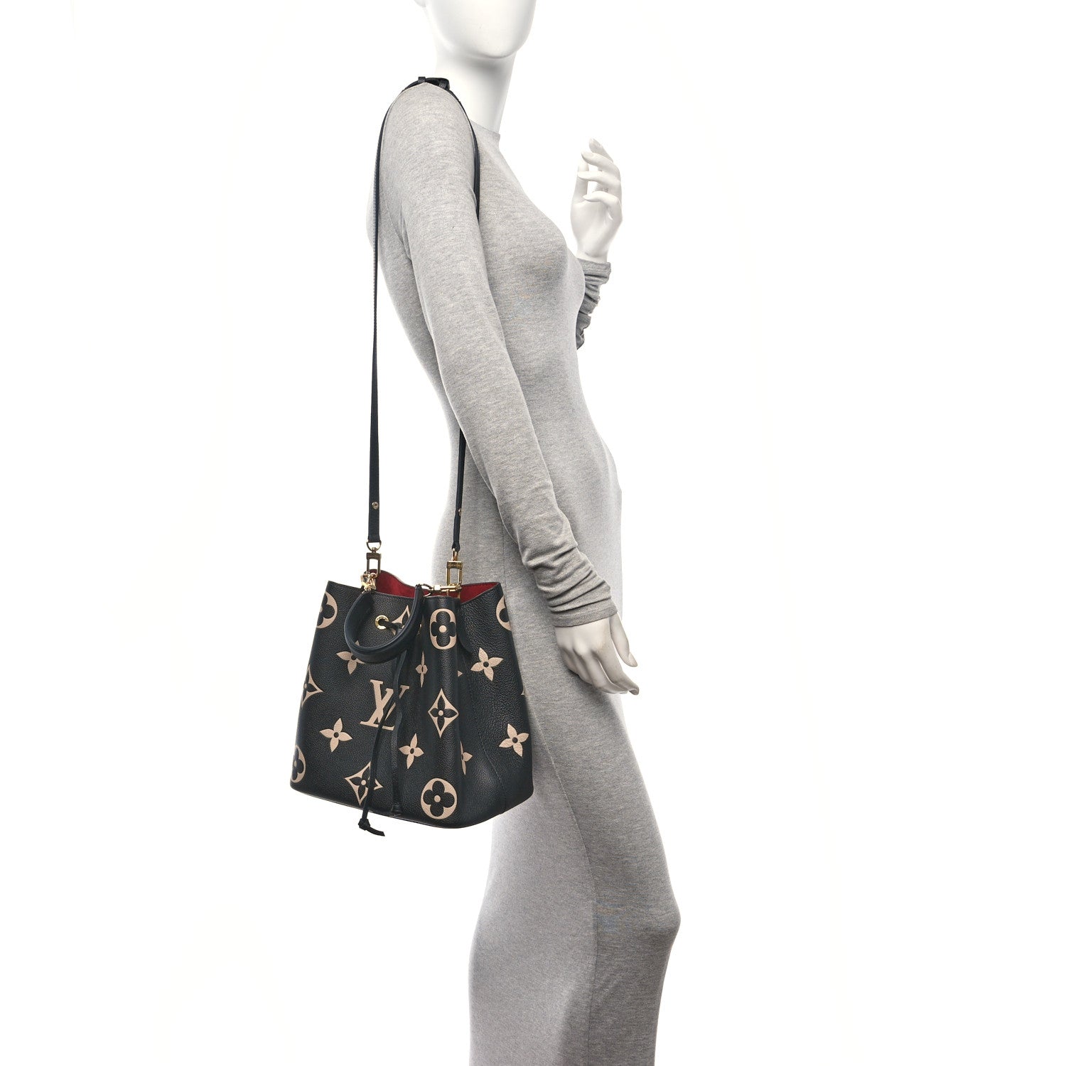 Louis Vuitton Empreinte Monogram Giant Neonoe MM Black Beige 2 of 12