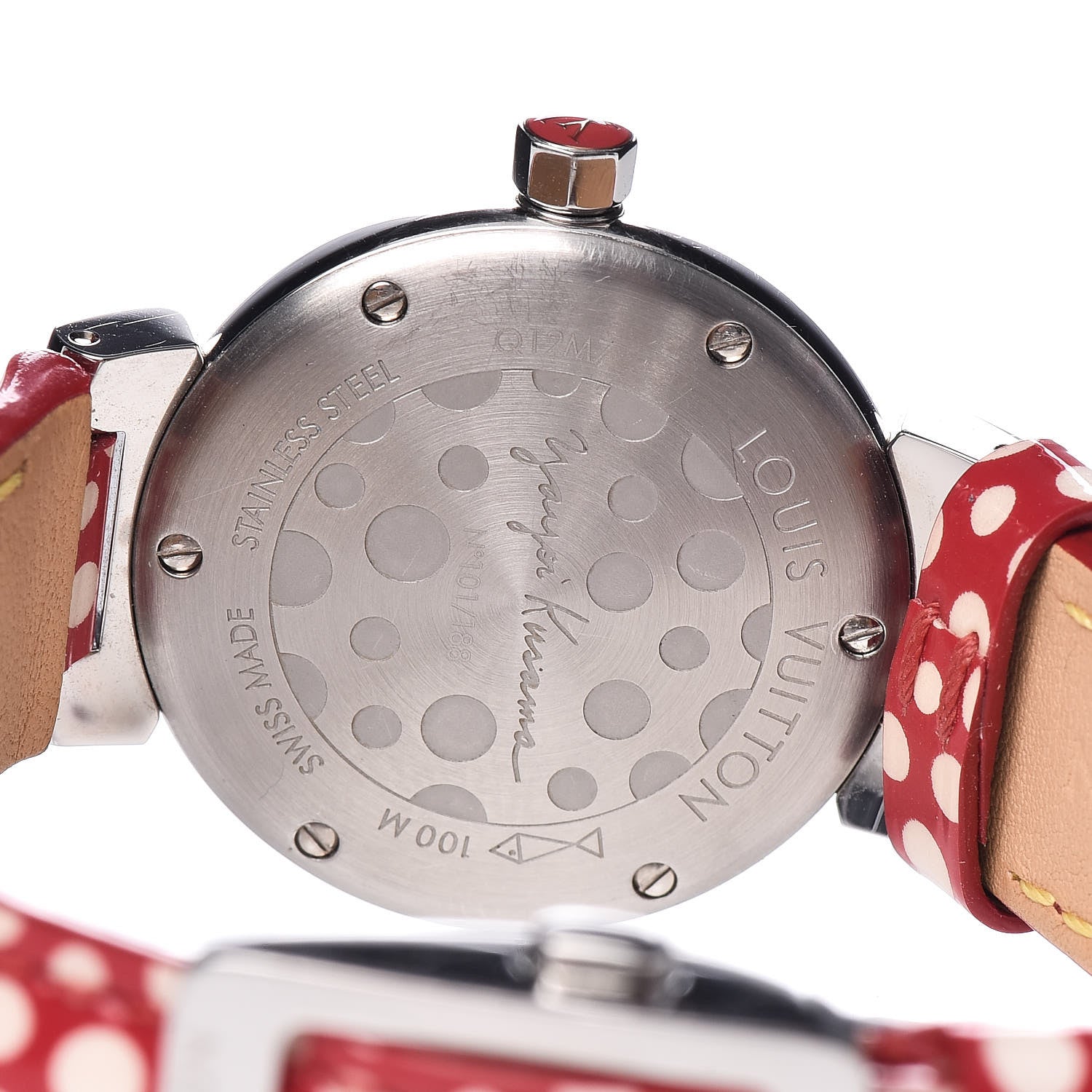 Louis Vuitton Stainless Steel Vernis Diamond 28mm Tambour Kusama Infinity Dots Quartz Watch 5 of 8