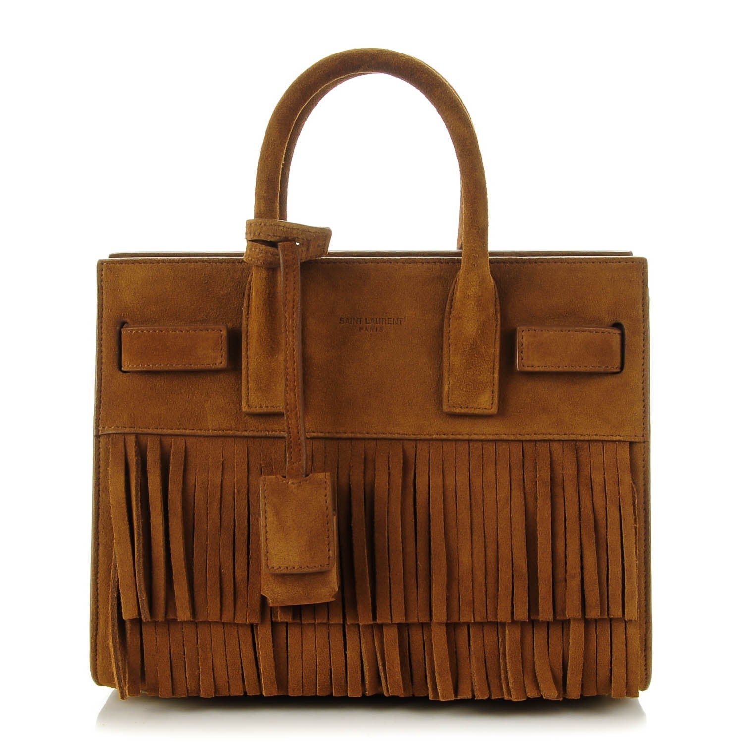 Saint Laurent Suede Fringe Nano Sac De Jour Light Ocre 1 of 7