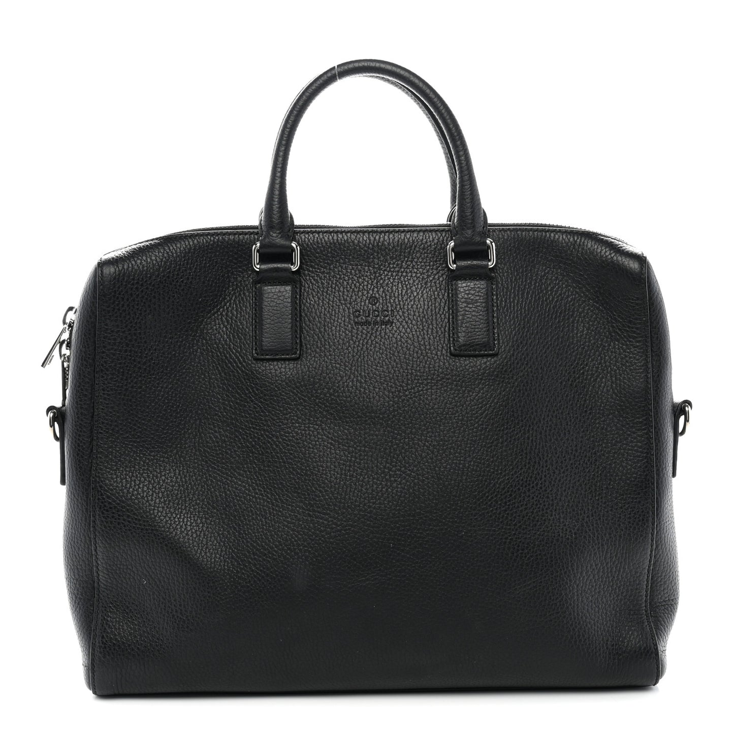 Pebbled Calfskin Briefcase Black
