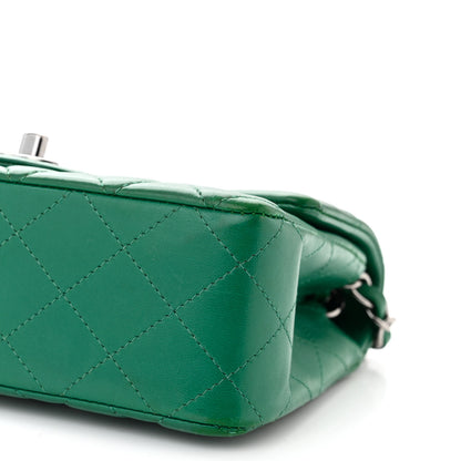 Chanel Lambskin Quilted Mini Rectangular Flap Dark Green 10 of 10