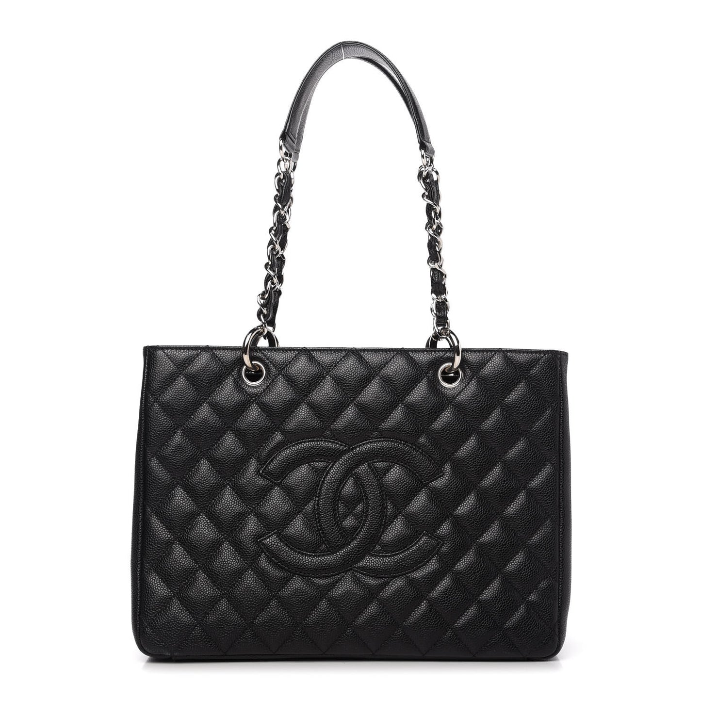 Caviar Quilted Grand Shopping Tote GST Black