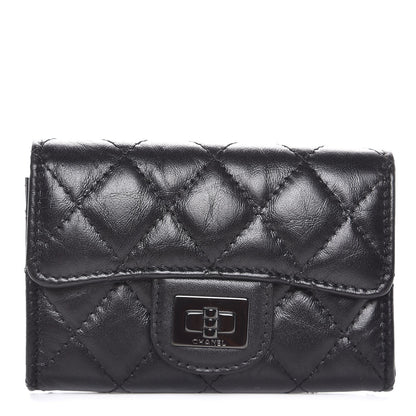 Chanel Aged Calfskin Quilted Reissue Flap Card Holder So Black 1 of 9