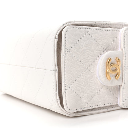 Chanel Caviar Quilted Mini Chanel 25 Handbag White 19 of 21