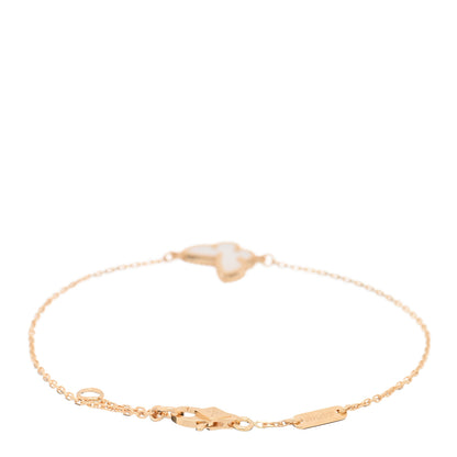 Van Cleef & Arpels 18K Yellow Gold Mother of Pearl Sweet Alhambra Butterfly Bracelet 2 of 3