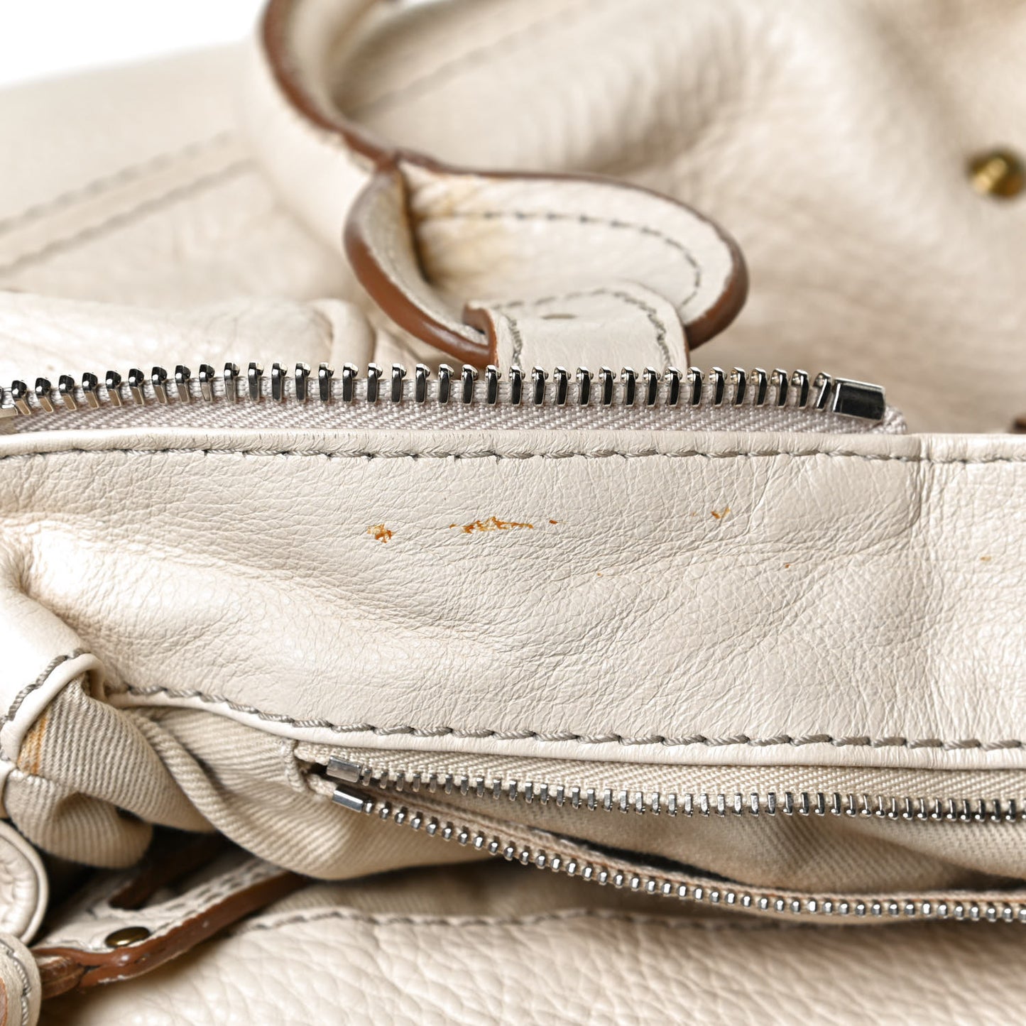 Calfskin Medium Paddington Satchel Ivory