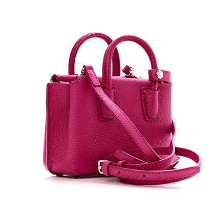 MCM Grained Calfskin X-Mini Milla Tote Beetroot Pink 3 of 10