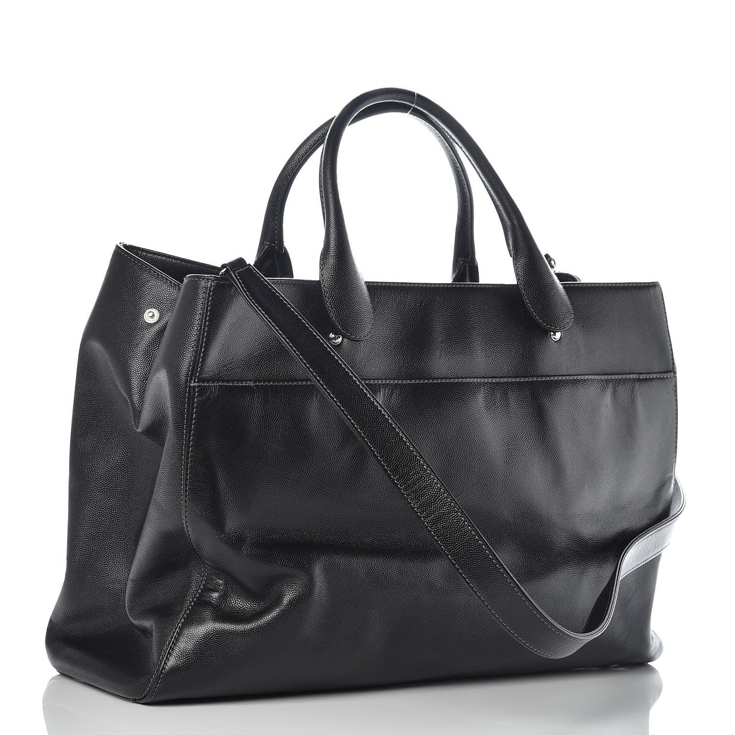 Caviar Large Cerf Executive Shopper Tote Black