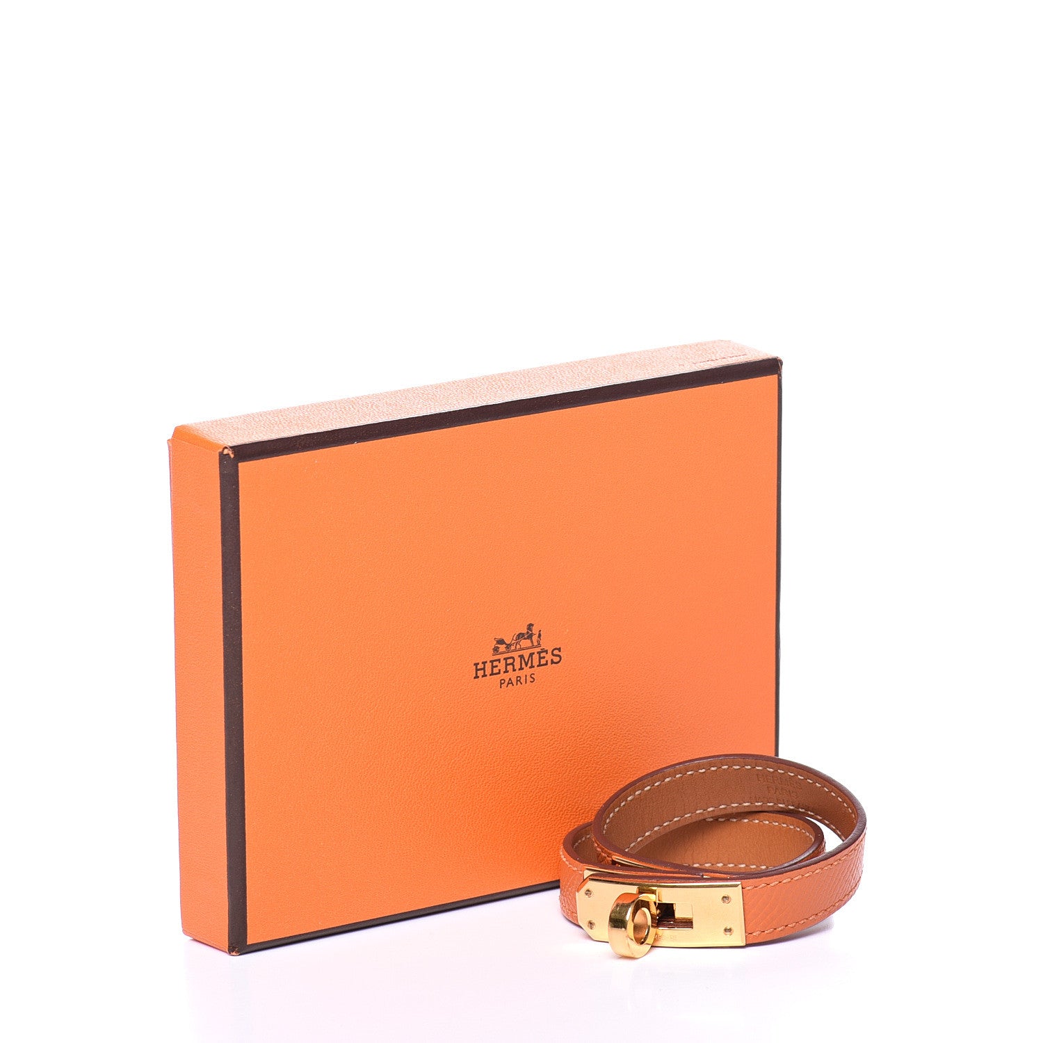Hermes Epsom Kelly Double Tour Bracelet XS Orange 7 of 7
