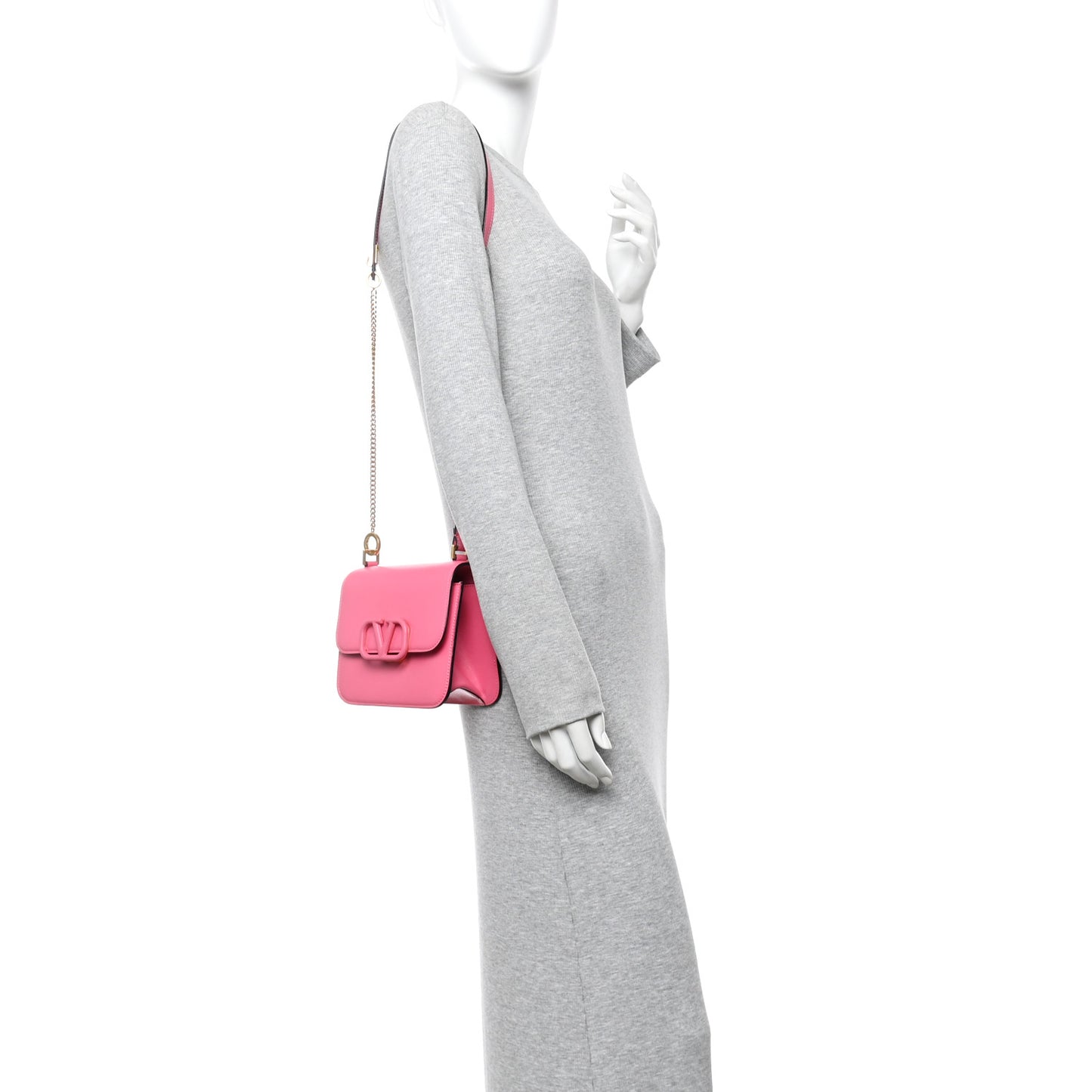 Smooth Calfskin Small VSling Shoulder Bag Pink