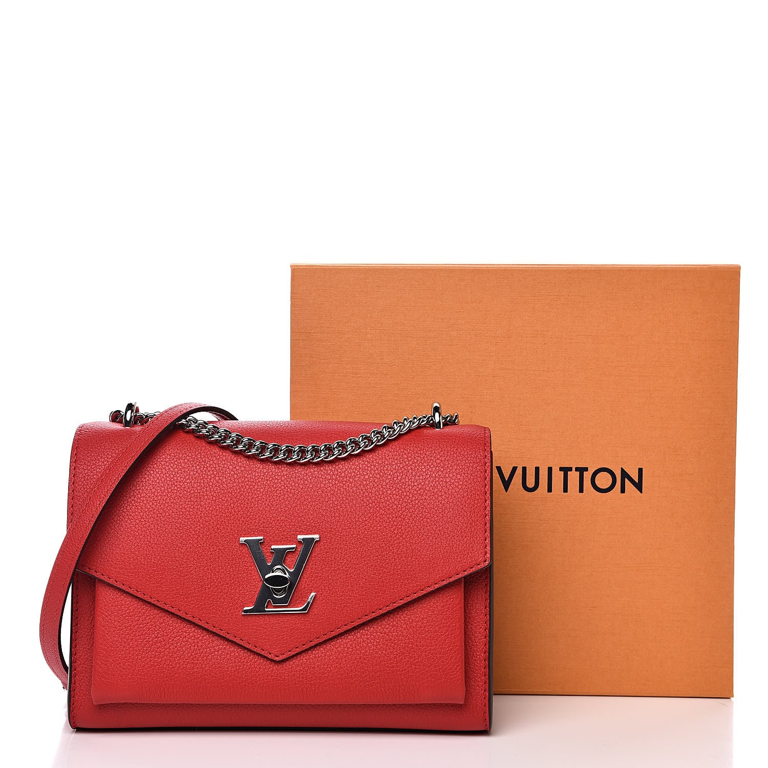 Louis Vuitton Soft Calfskin Mylockme Chain Bag BB Rubis 10 of 10