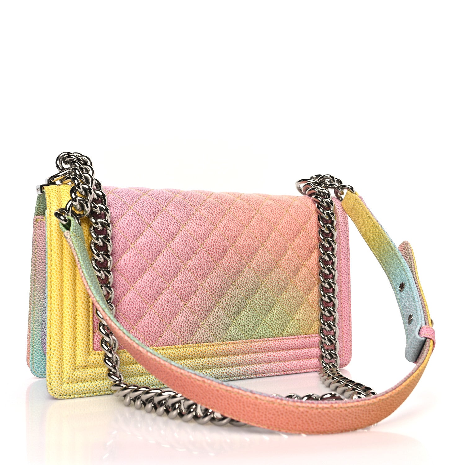 Chanel Caviar Quilted Medium Cuba Rainbow Boy Flap Multicolor 3 of 10