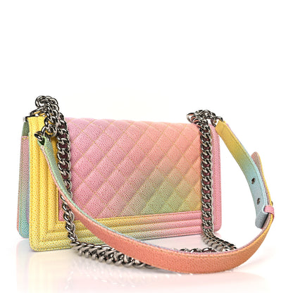 Chanel Caviar Quilted Medium Cuba Rainbow Boy Flap Multicolor 3 of 10