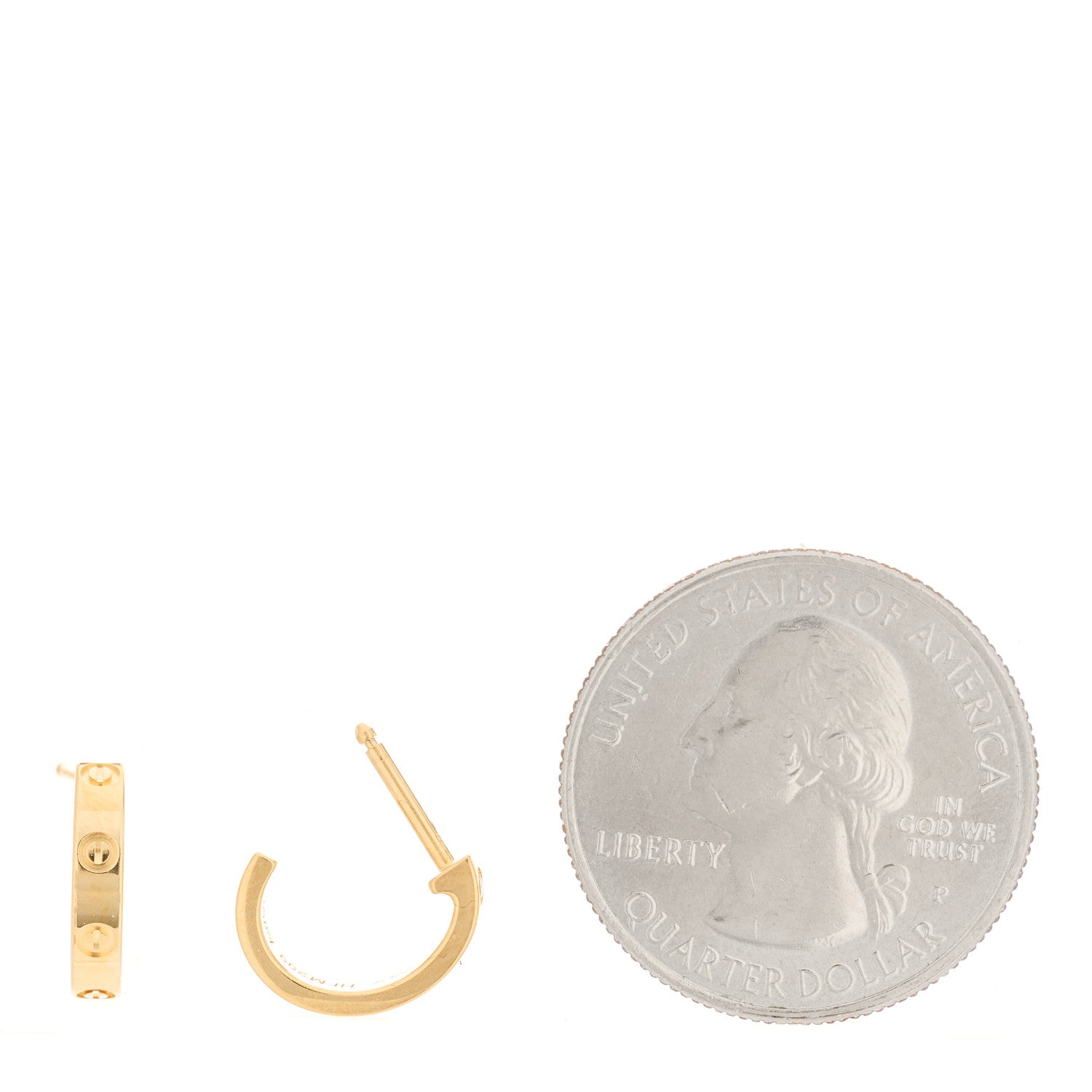 Cartier 18K Yellow Gold Small LOVE Hoop Earrings 2 of 7