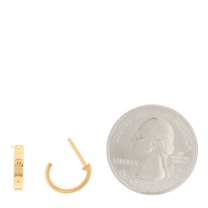 Cartier 18K Yellow Gold Small LOVE Hoop Earrings 2 of 7