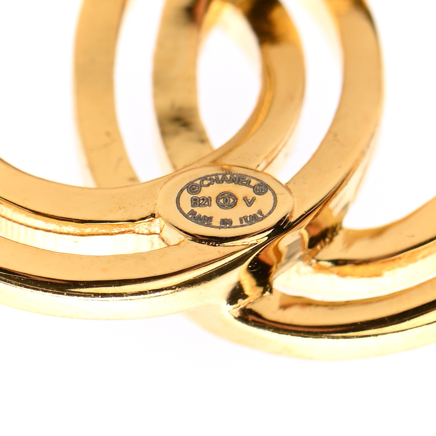 Chanel Metal Obazine CC Earrings Gold 4 of 4