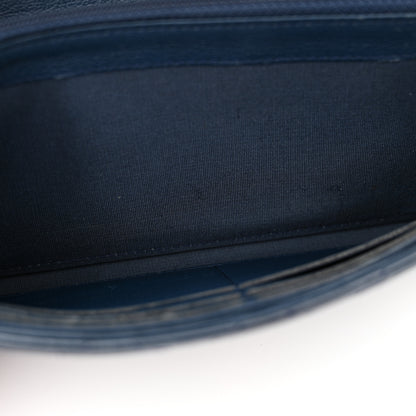 Chanel Patent Goatskin Quilted CC Eyelet Wallet On Chain Dark Blue 7 of 12