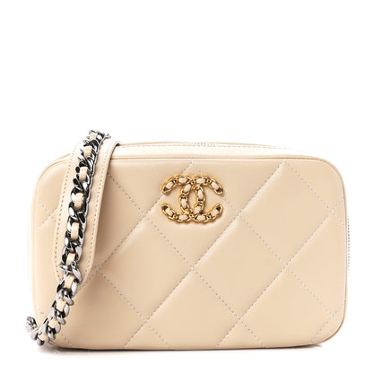Chanel Lambskin Quilted Chanel 19 Clutch With Chain Beige 1 of 11