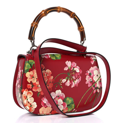 Gucci Shangai Calfskin Blooms Print Small Classic Bamboo Top Handle Bag Romantic Ceries Multicolor 4 of 10
