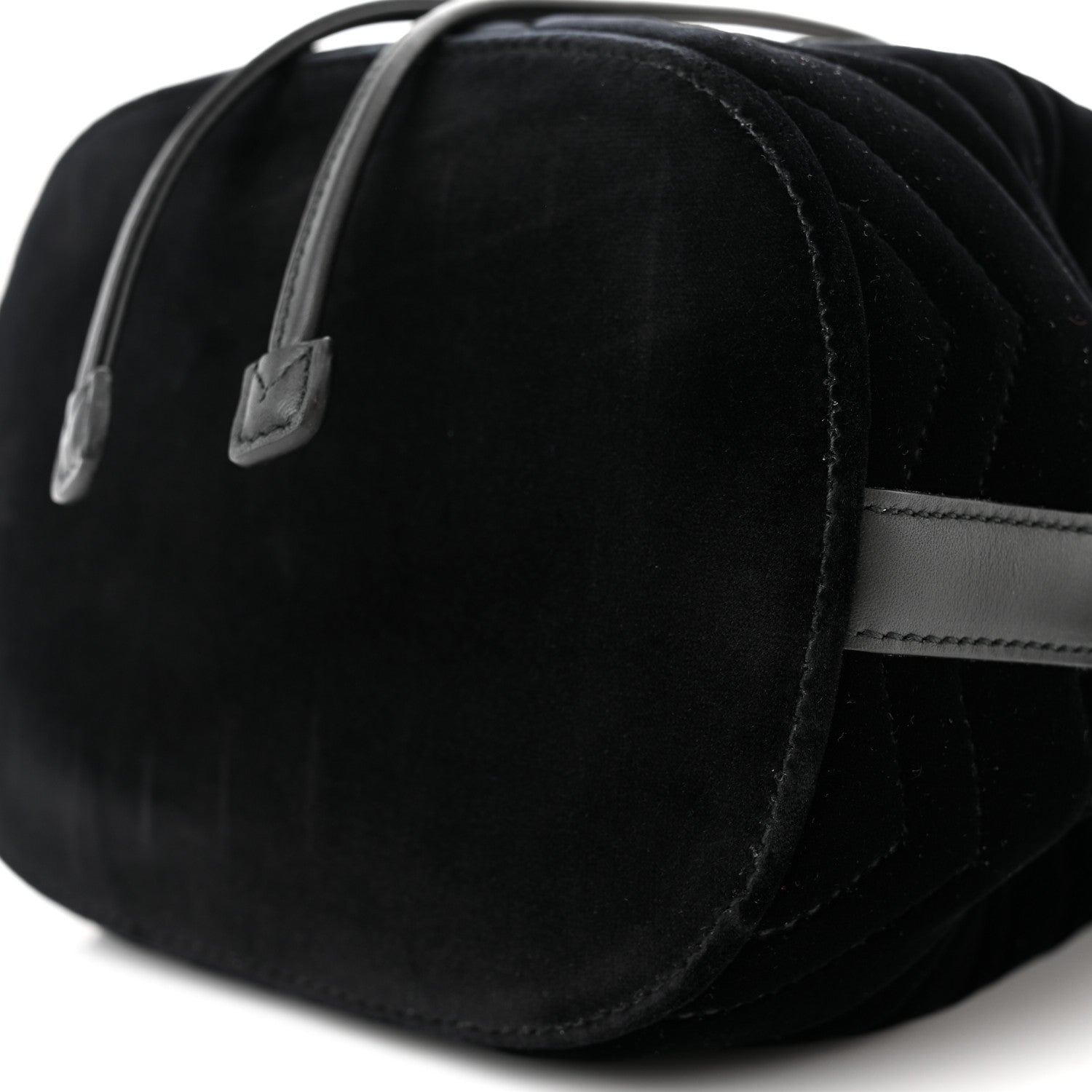 Gucci Velvet Matelasse GG Marmont Bucket Bag Black 10 of 10