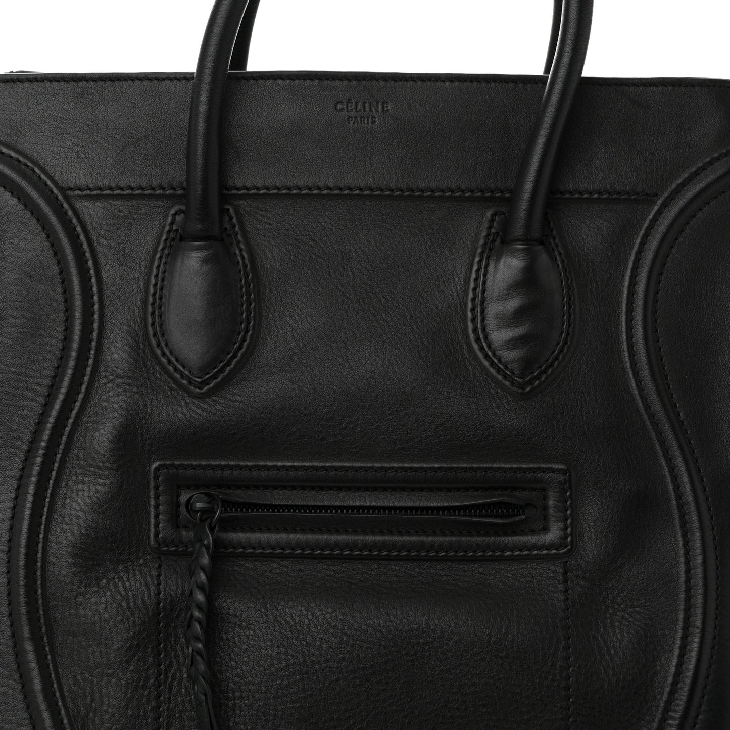 Supple Calfskin Large Phantom Luggage Black