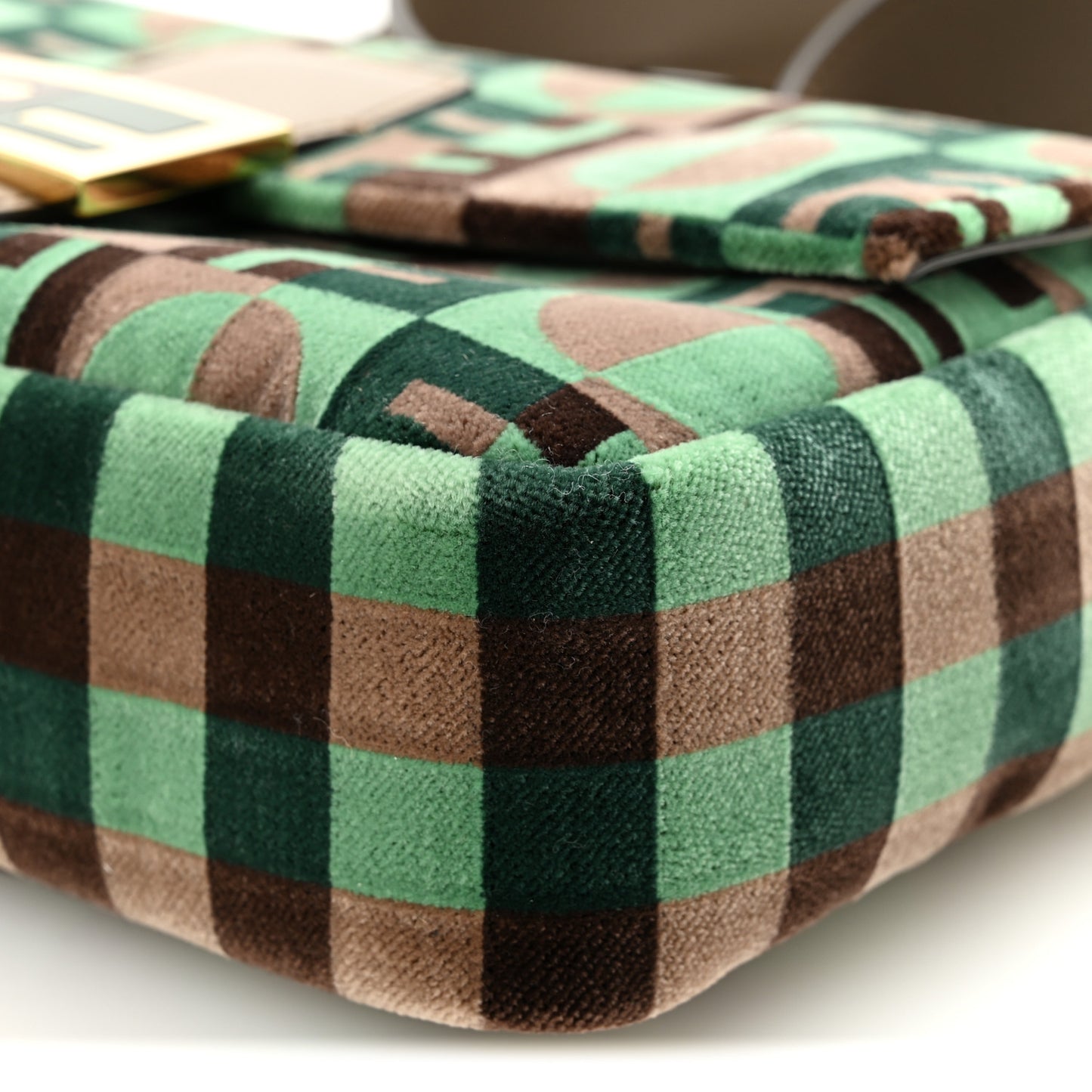 Fabric Tapestry Effect Fendi Dots Baguette Matcha Dove Multicolor