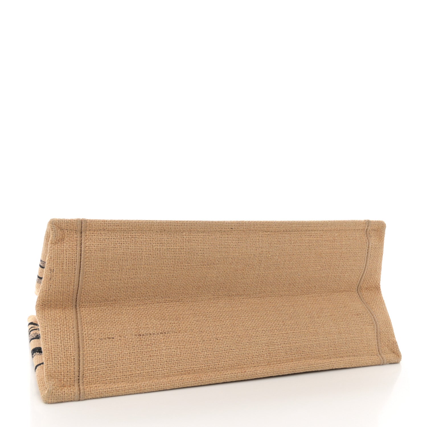 Christian Dior Canvas Jute Embroidered Medium Book Tote Black Beige 4 of 14