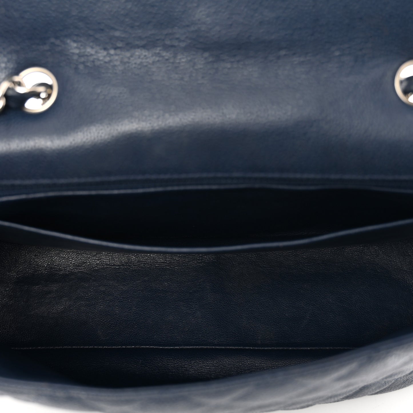Caviar Quilted Jumbo Single Flap Navy
