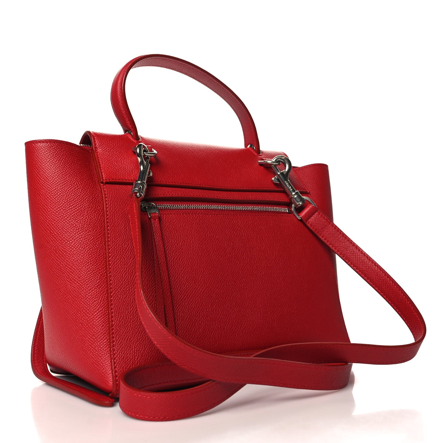 Baby Grained Calfskin Micro Belt Bag Coquelicot