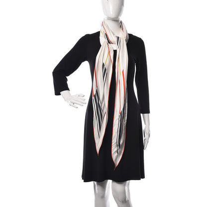 Hermes Silk Losange Jumping Quadridge Scarf GM White Black Vermillon 2 of 7