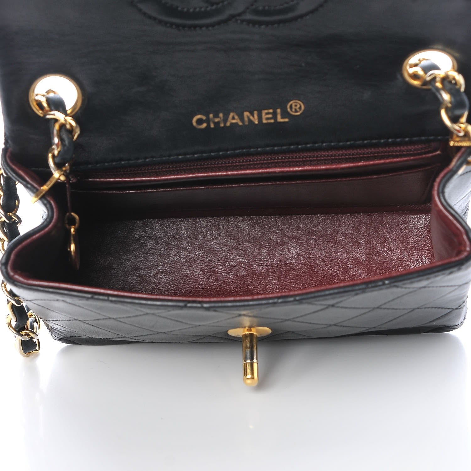 Chanel Lambskin Quilted Mini Square Flap Black 5 of 10