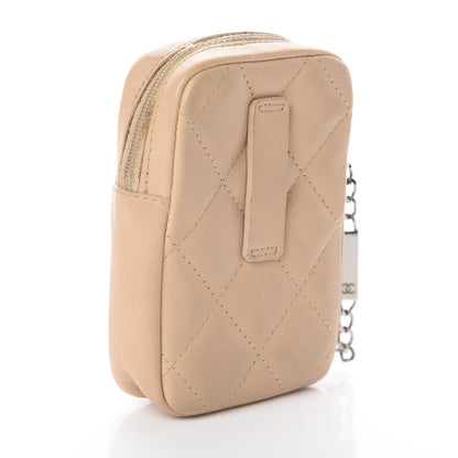 Chanel Calfskin Quilted Cambon Cigarette Case Holder Beige Black 2 of 6