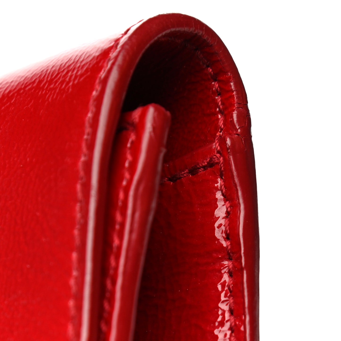 Textured Patent Monogram Large Belle De Jour Clutch Red