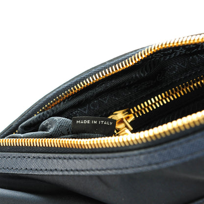 Prada Tessuto Nylon Saffiano Crossbody Bag Blue 7 of 9