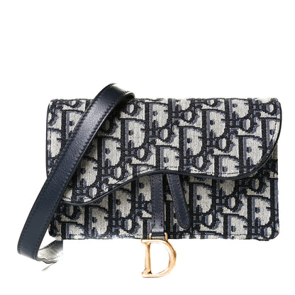 Christian Dior Oblique Saddle Belt Bag Blue 2 of 16
