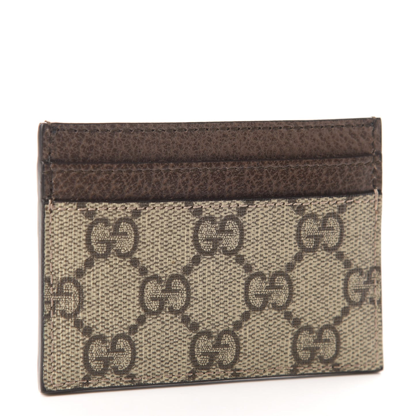 GG Supreme Monogram Ophidia Card Holder Brown