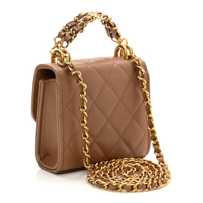 Chanel Caviar Quilted Coco First Clutch With Chain Beige 3 of 12