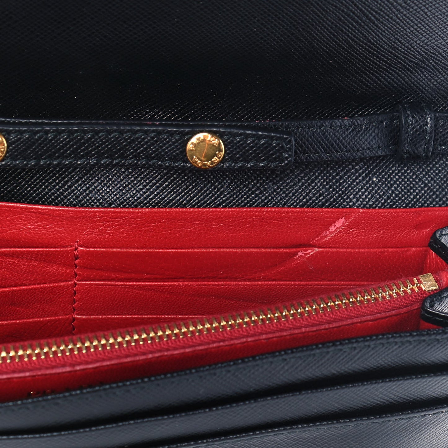 Saffiano Lux Chain Wallet Black