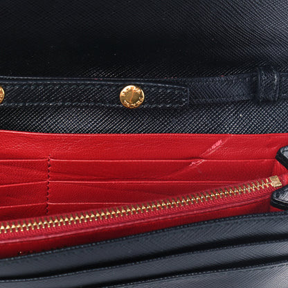 Prada Saffiano Lux Chain Wallet Black 9 of 11