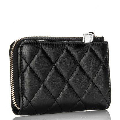 Chanel Lambskin Quilted Key Holder Case Black 3 of 8