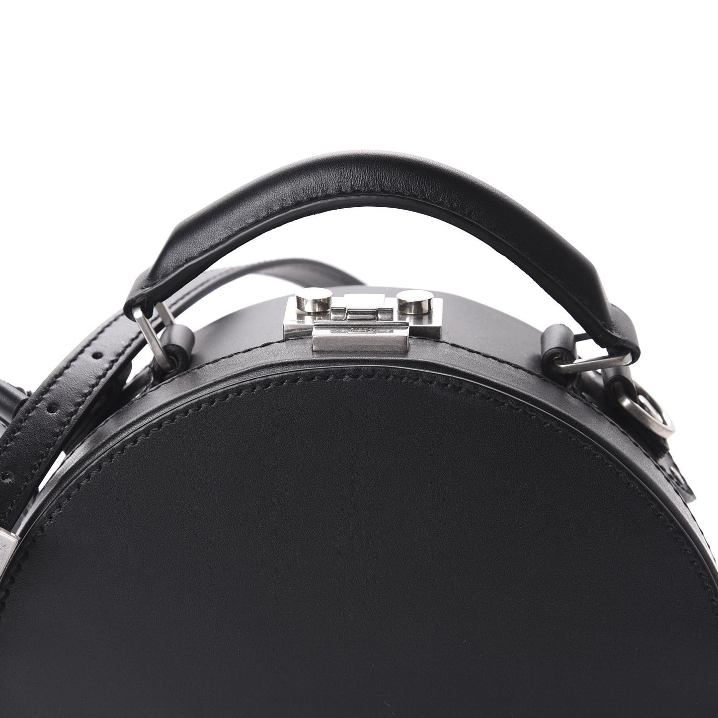 Calfskin Small Mica Hat Box Black