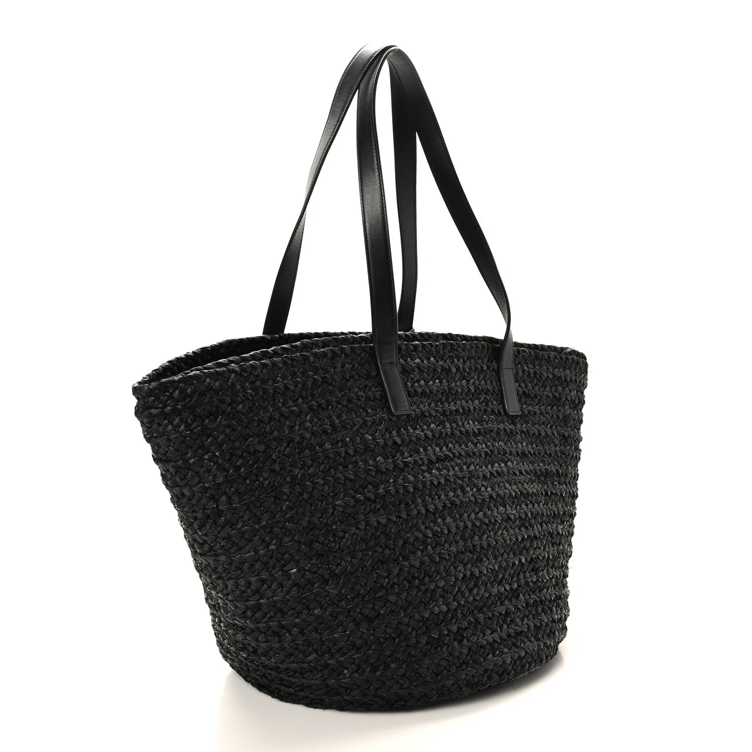 Saint Laurent Raffia Medium Panier Bag Black 3 of 9