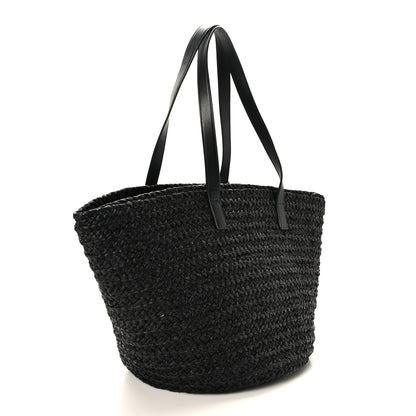 Saint Laurent Raffia Medium Panier Bag Black 3 of 9