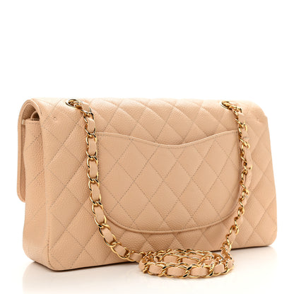 Chanel Caviar Quilted Medium Double Flap Beige Clair 3 of 11