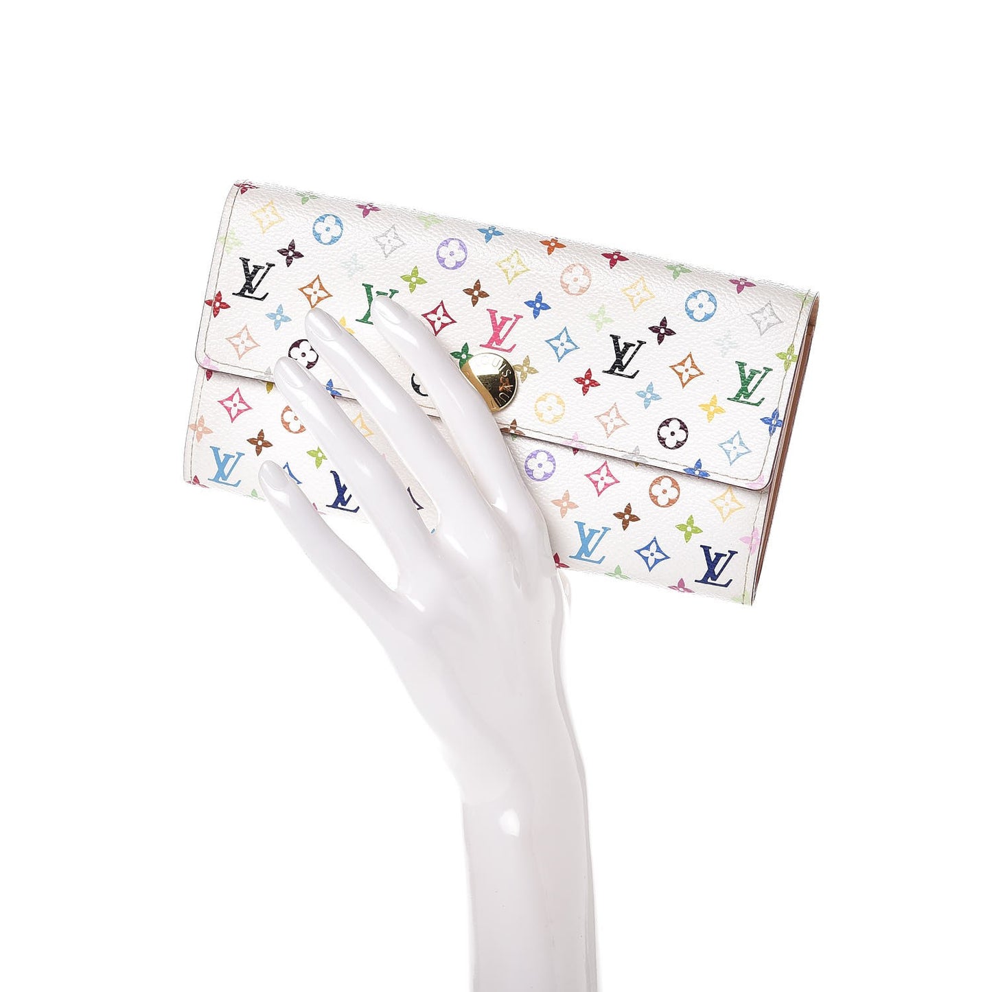 Monogram Multicolor Sarah Wallet White