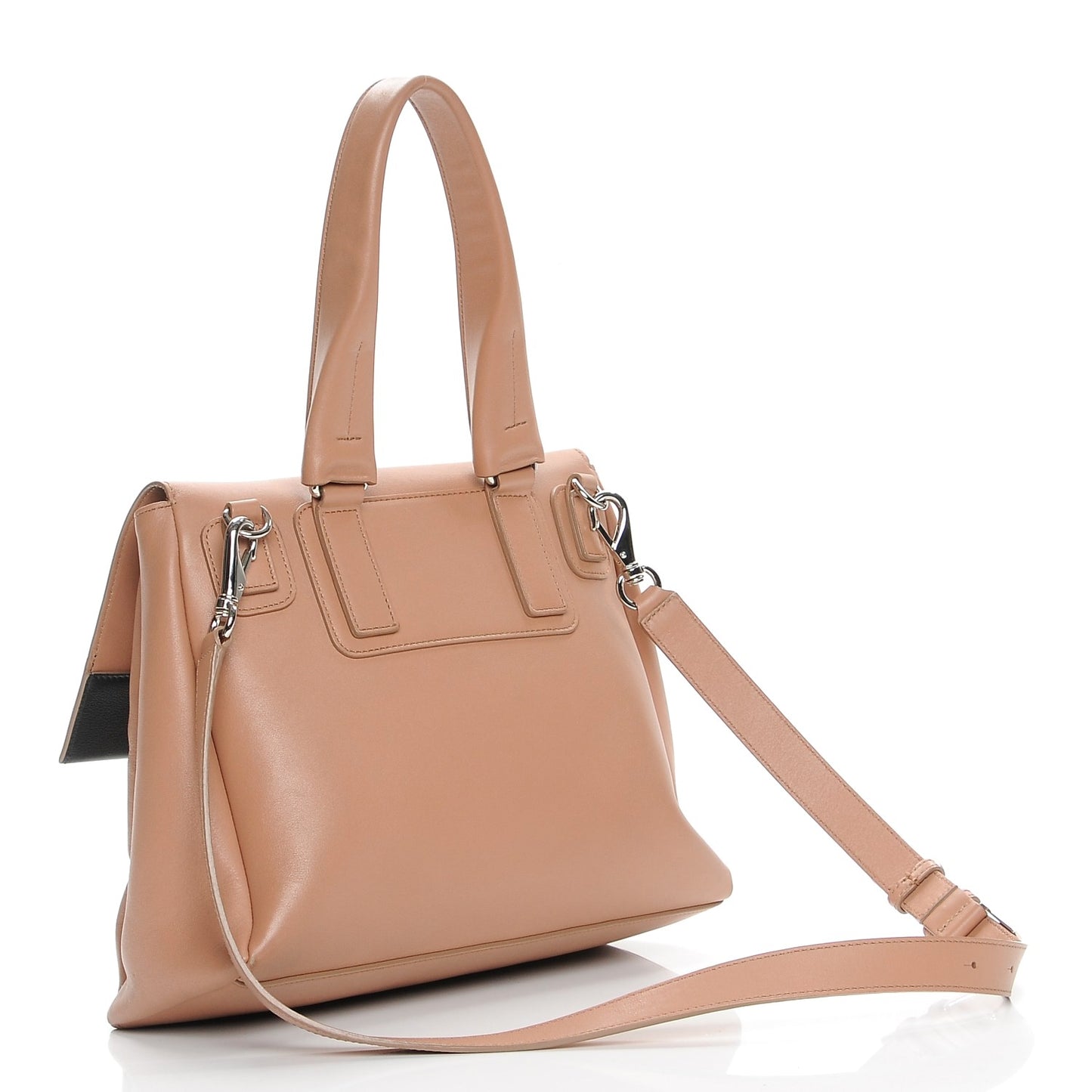 Calfskin Medium Bi-Color Pandora Pure Flap Bag Pink Black