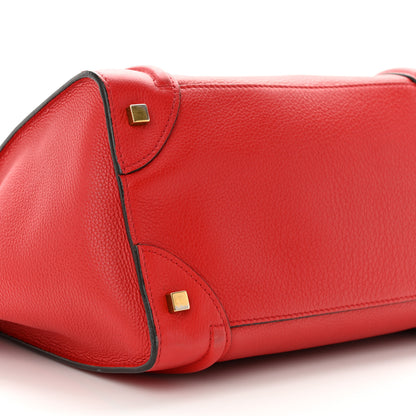 Celine Drummed Calfskin Mini Luggage Red 8 of 10